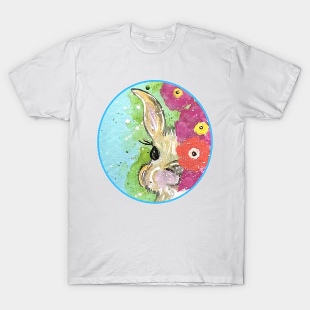 Peeking Bunny T-Shirt by KrissyK